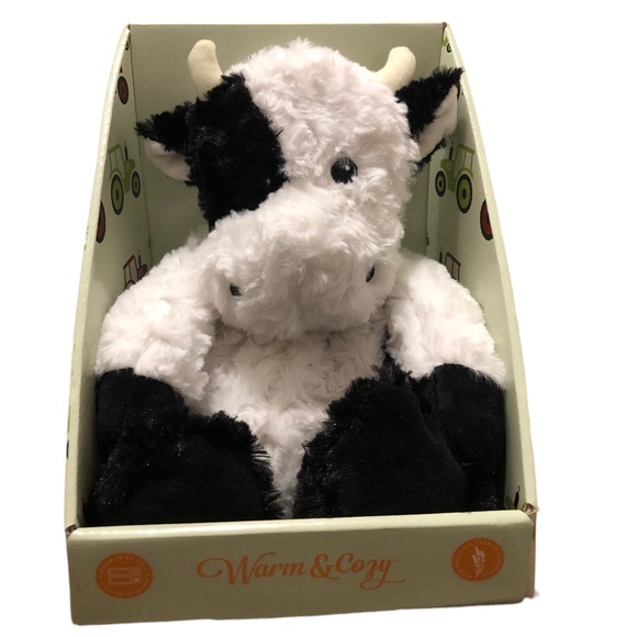 NEW Warm & Cozy heatable teddy bear cow heating pad stuffed animal - Picture 3 of 7